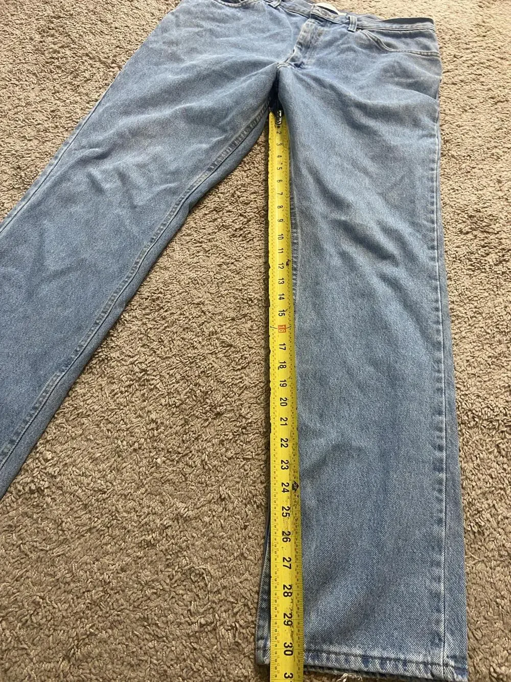 Lee Jeans Mens 36x30 Blue Light Wash Regular Fit Straight Leg Denim Pockets
